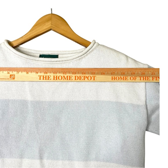 Lauren Ralph Lauren Sweater Women M blue White Striped Cable Knit Classic Preppy - Picture 8 of 11